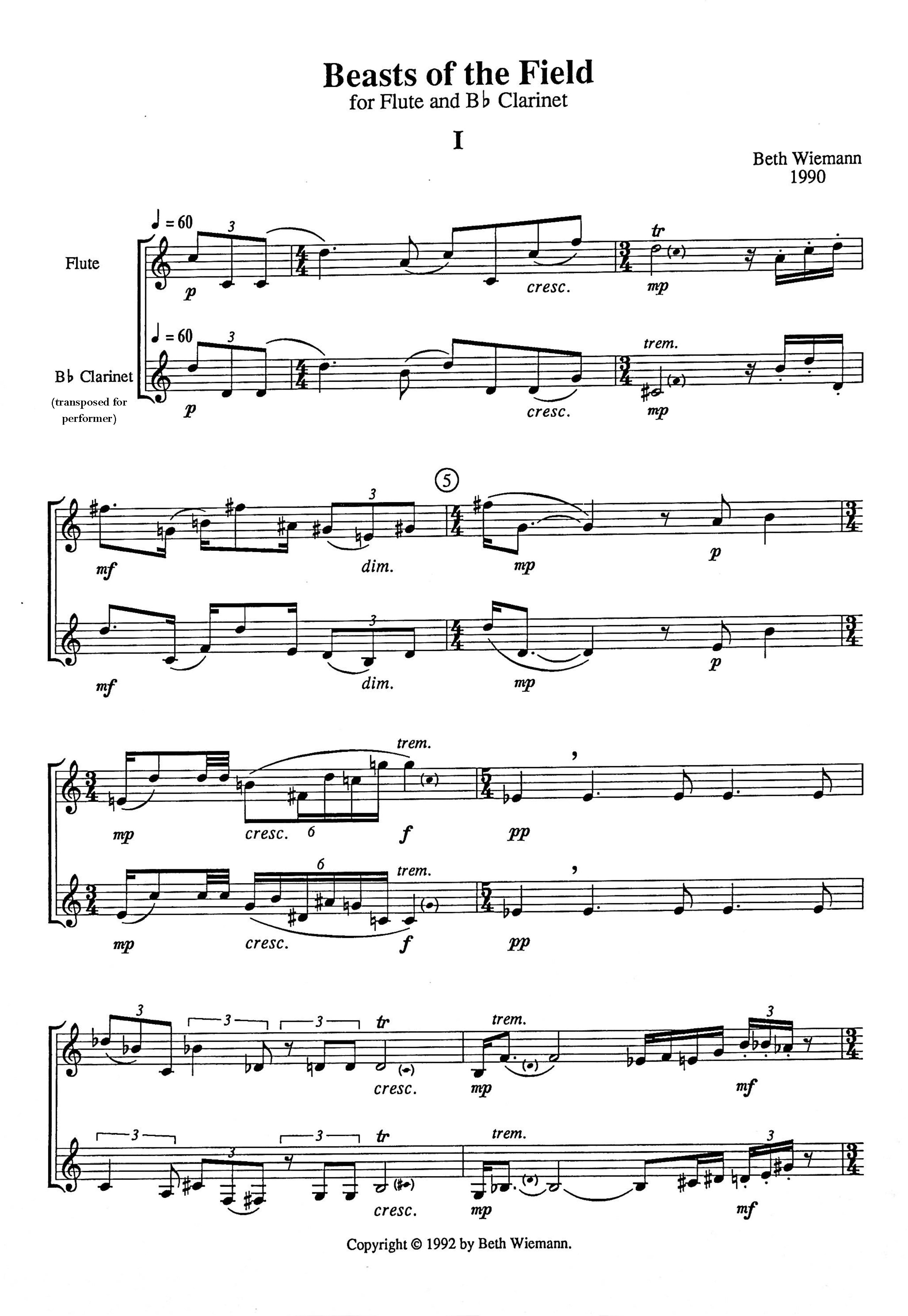 BEASTS OF THE FIELD – American Composers Alliance