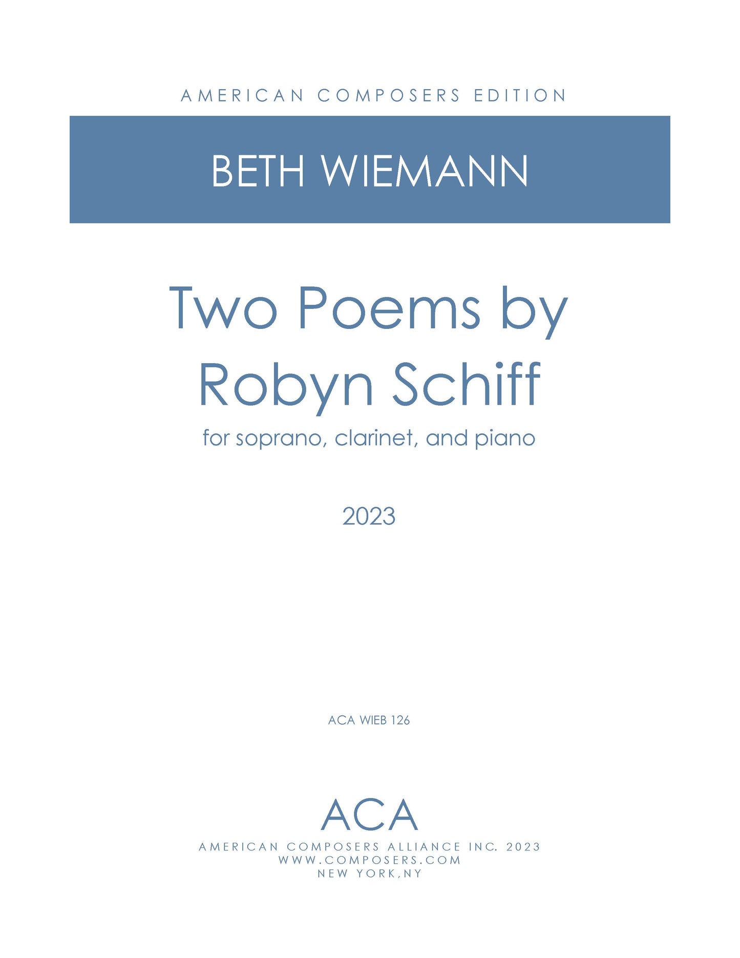 Two Poems by Robyn Schiff