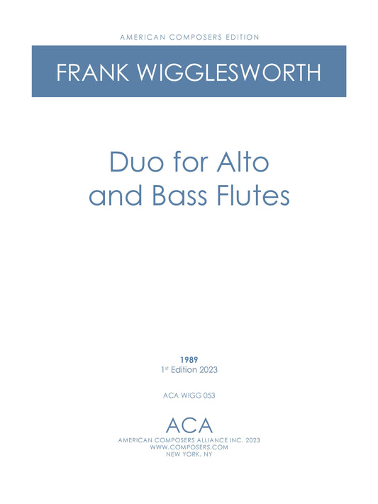 Duo for Alto and Bass Flutes