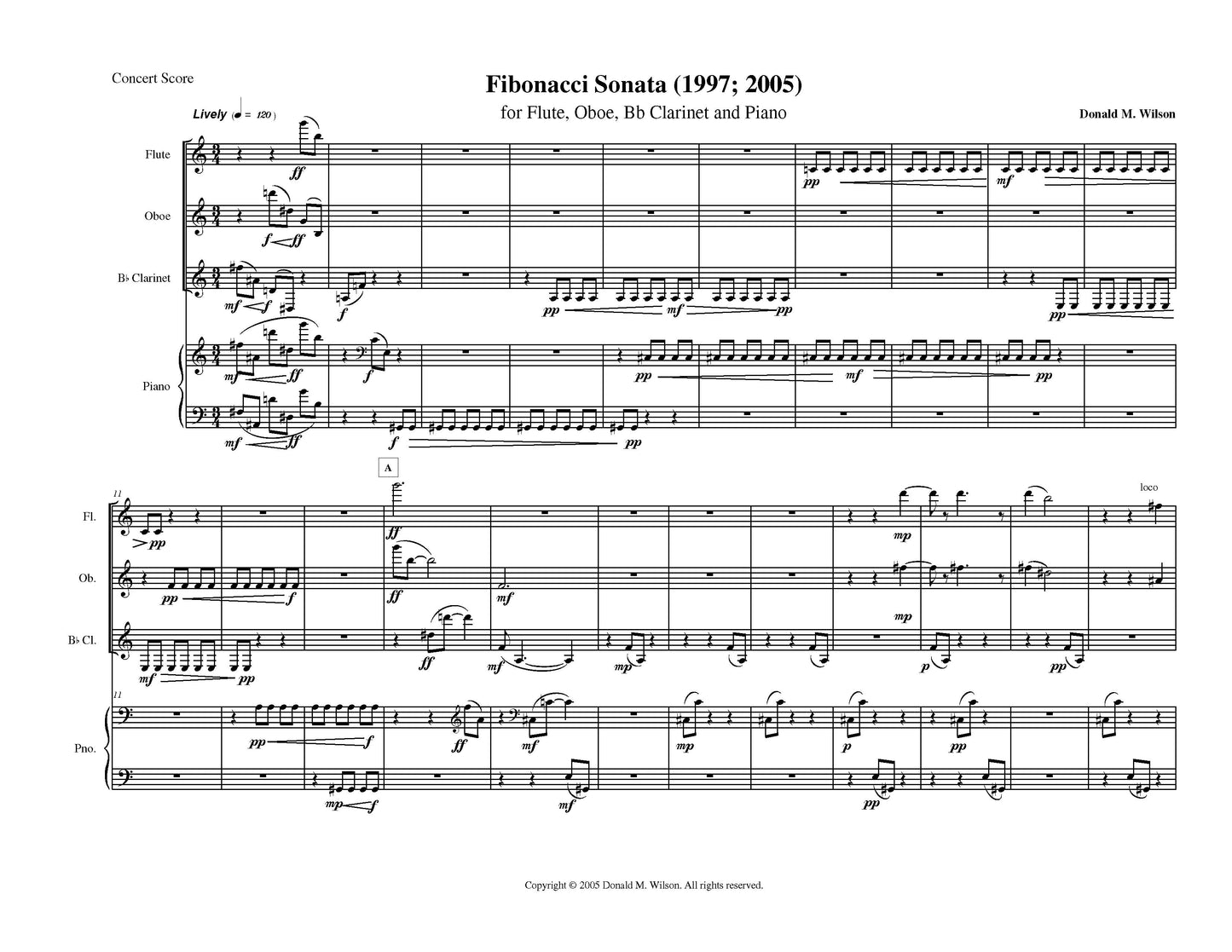 FIBONACCI SONATA Inst Quartet