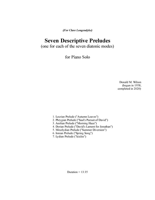 Seven Descriptive Preludes