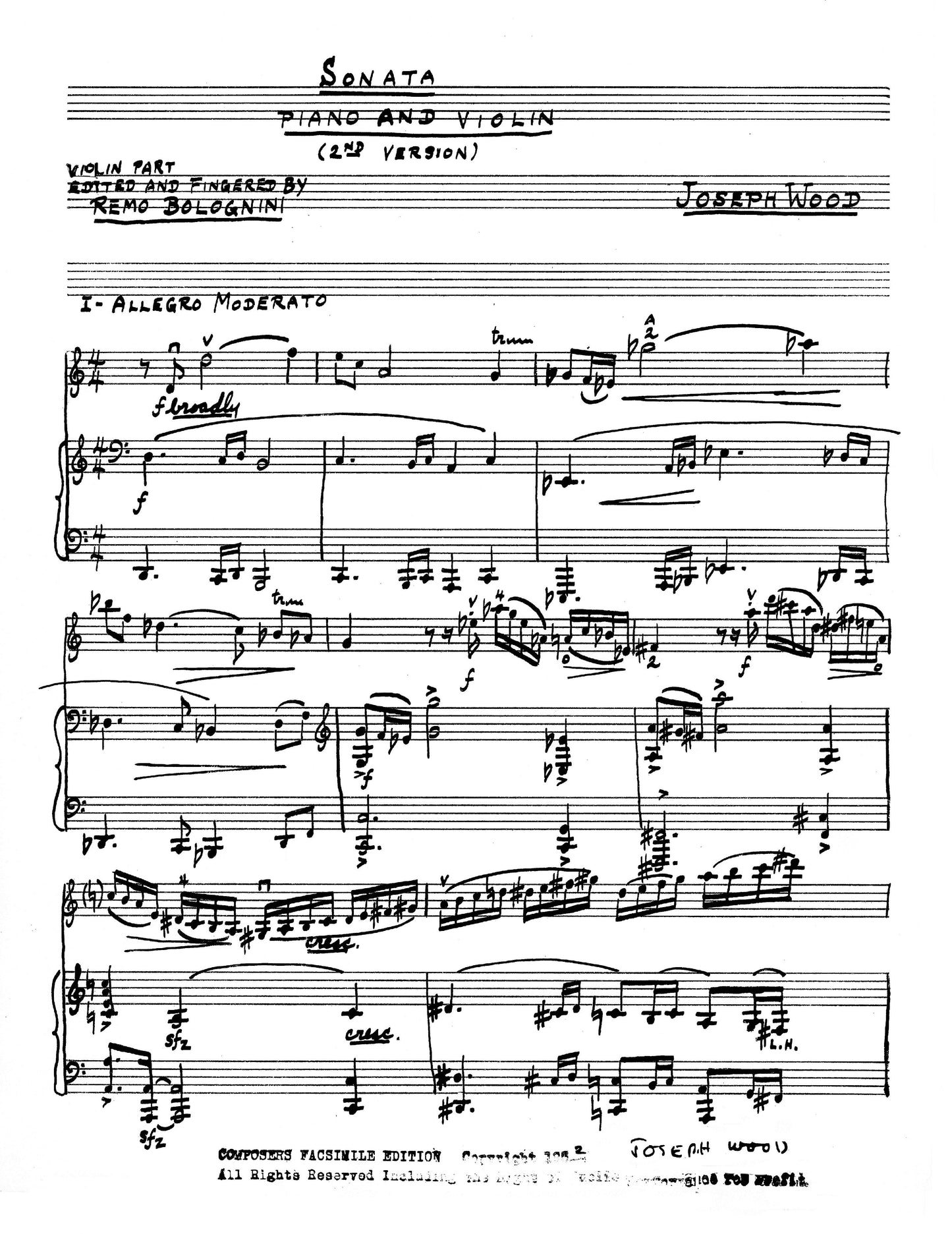 SONATA FOR VIOLIN & PIANO