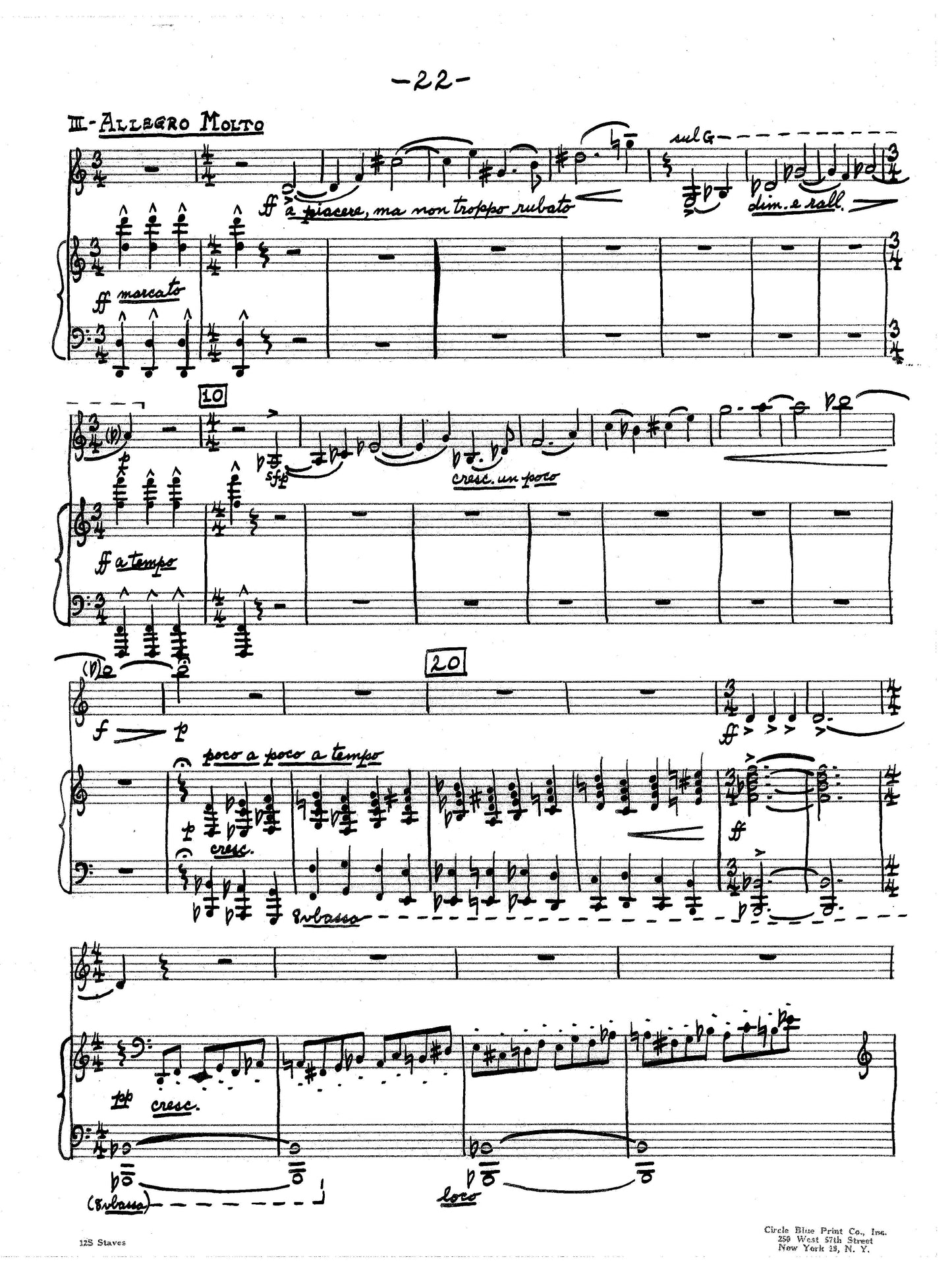 SONATA FOR VIOLIN & PIANO