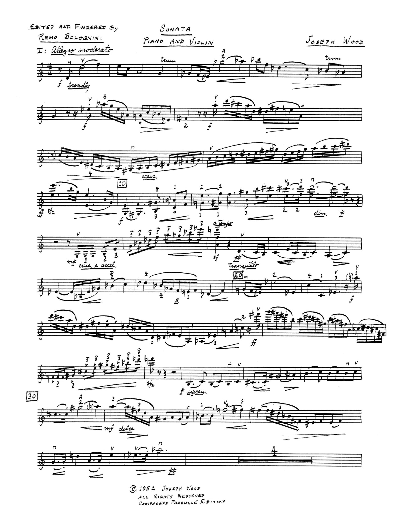 SONATA FOR VIOLIN & PIANO