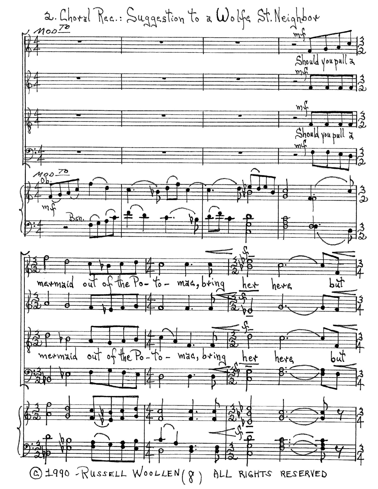 ALEXANDRIA SUITE - SATB Piano Vocal Score