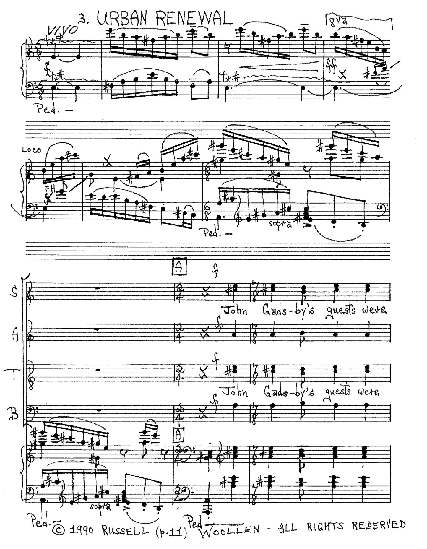 ALEXANDRIA SUITE - SATB Piano Vocal Score