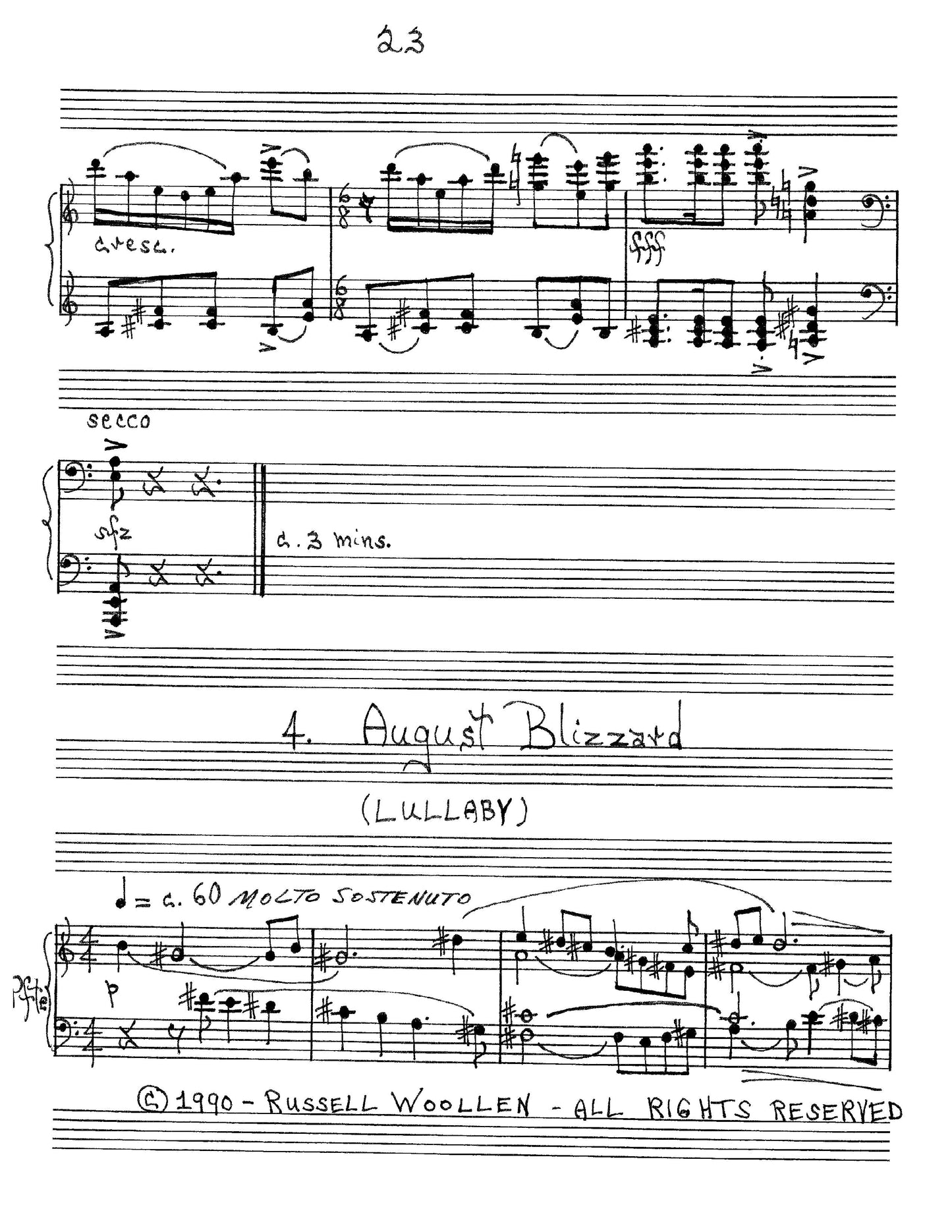 ALEXANDRIA SUITE - SATB Piano Vocal Score