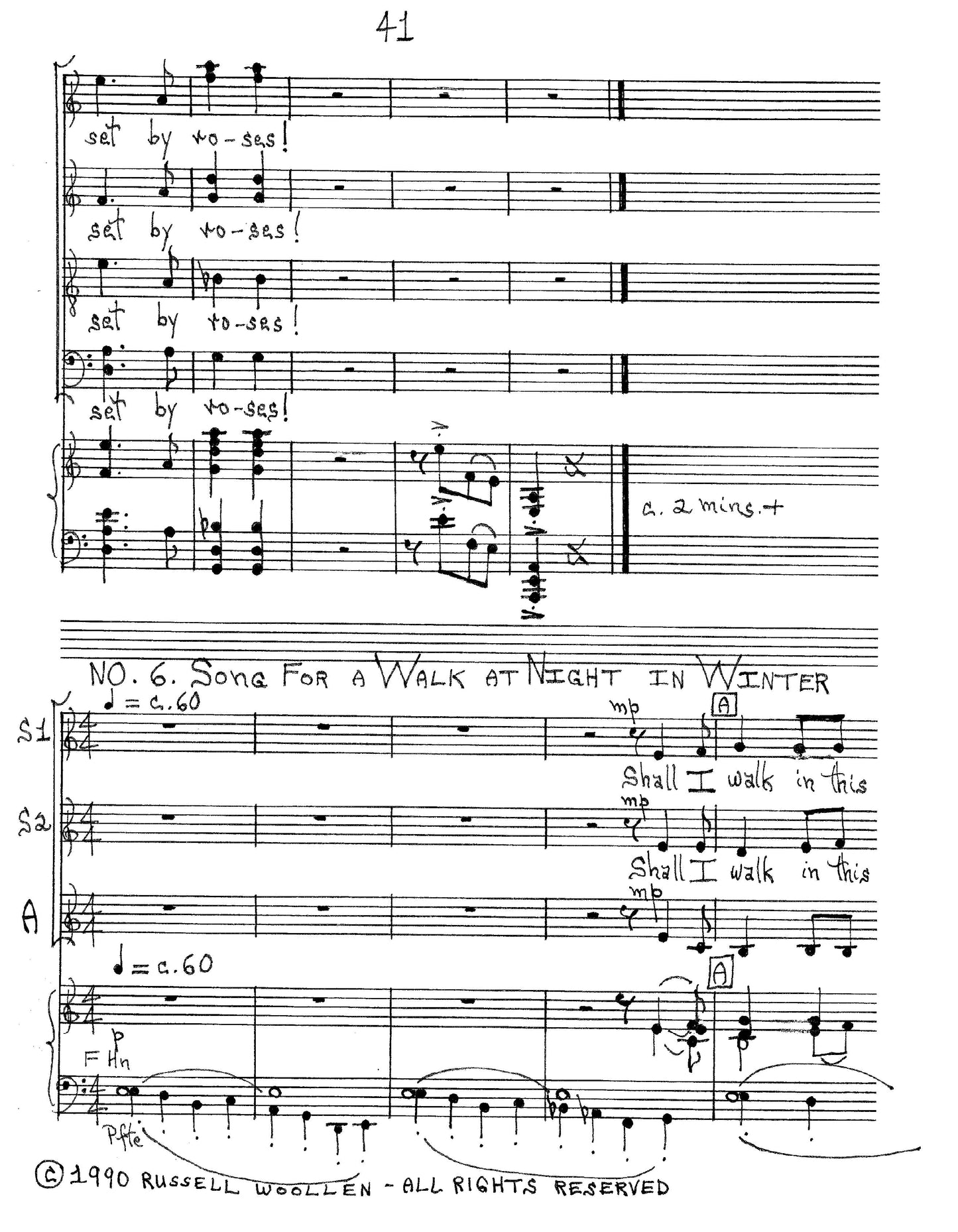 ALEXANDRIA SUITE - SATB Piano Vocal Score