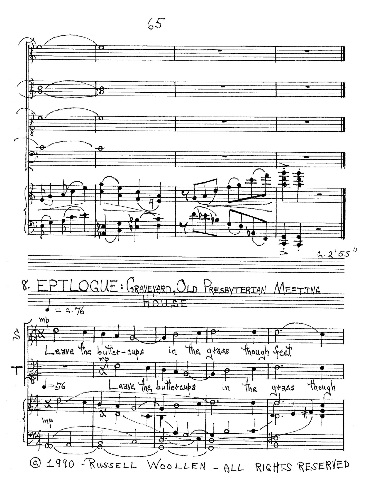 ALEXANDRIA SUITE - SATB Piano Vocal Score