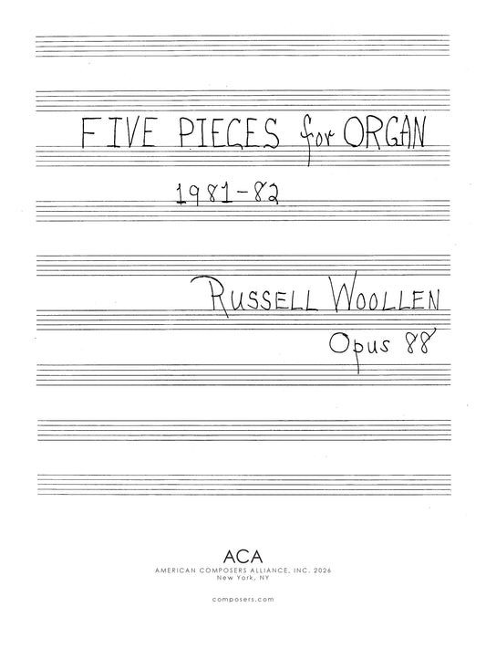 Five Pieces for Organ