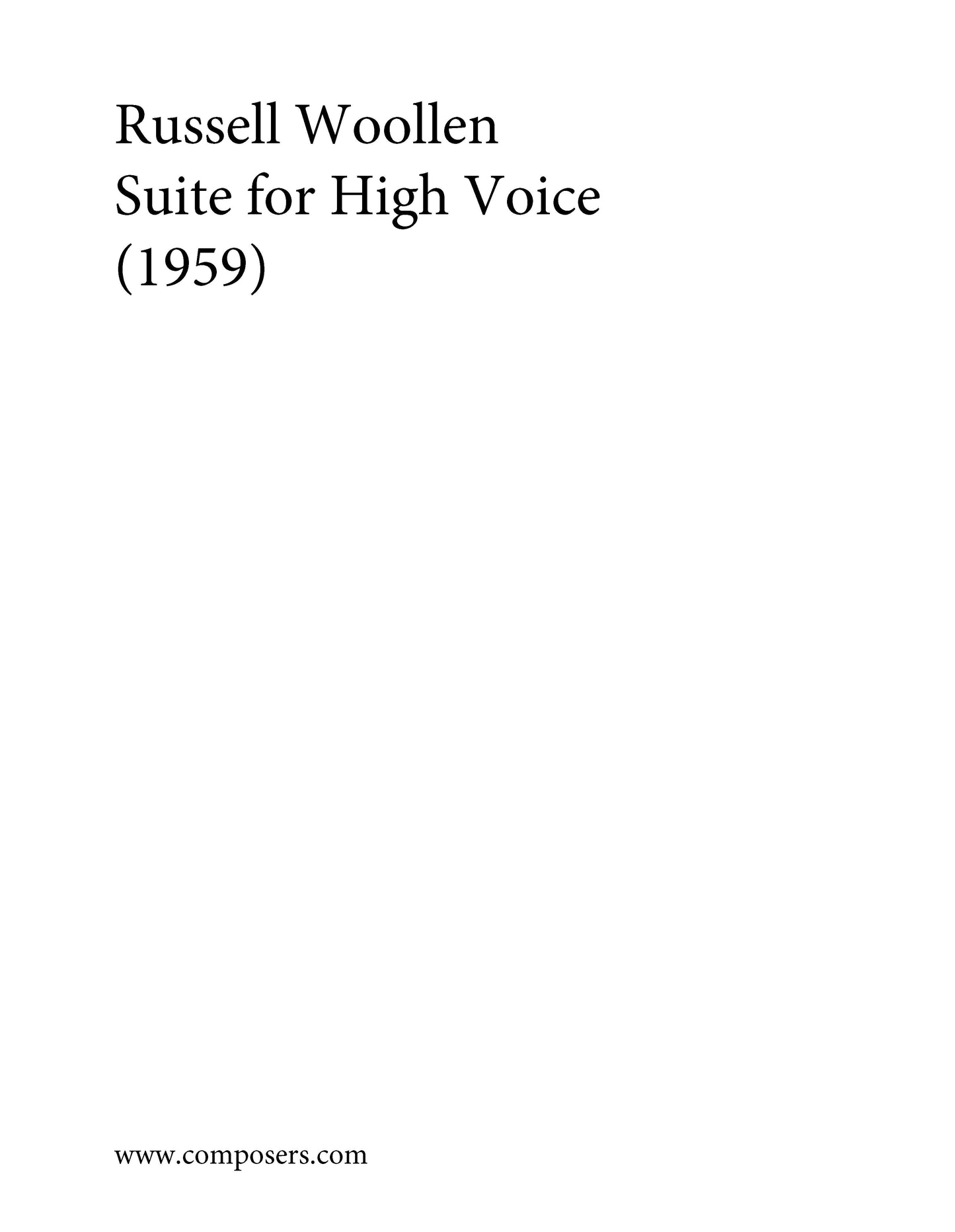 SUITE FOR HIGH VOICE