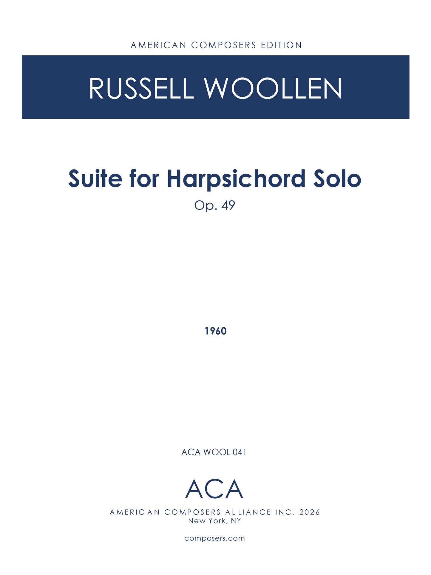 Suite for Harpischord, Op. 49