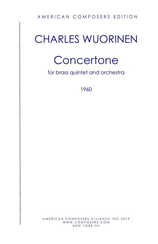 CONCERTONE (1960) for Brass Quintet and Orchestra