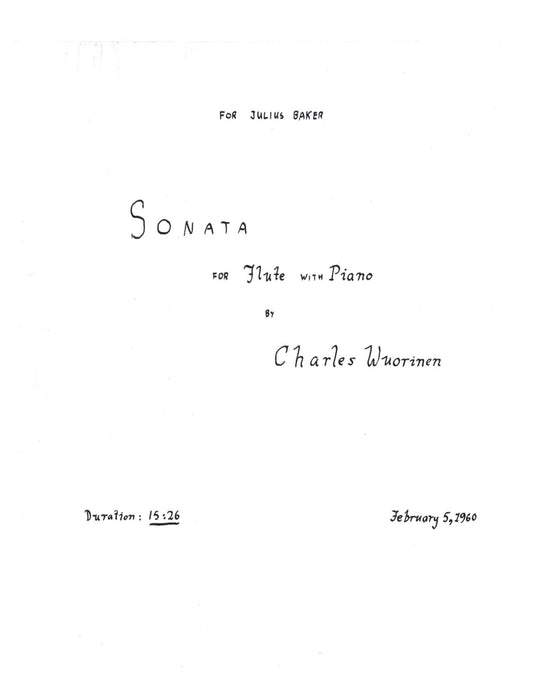 SONATA FOR FLUTE with PIANO