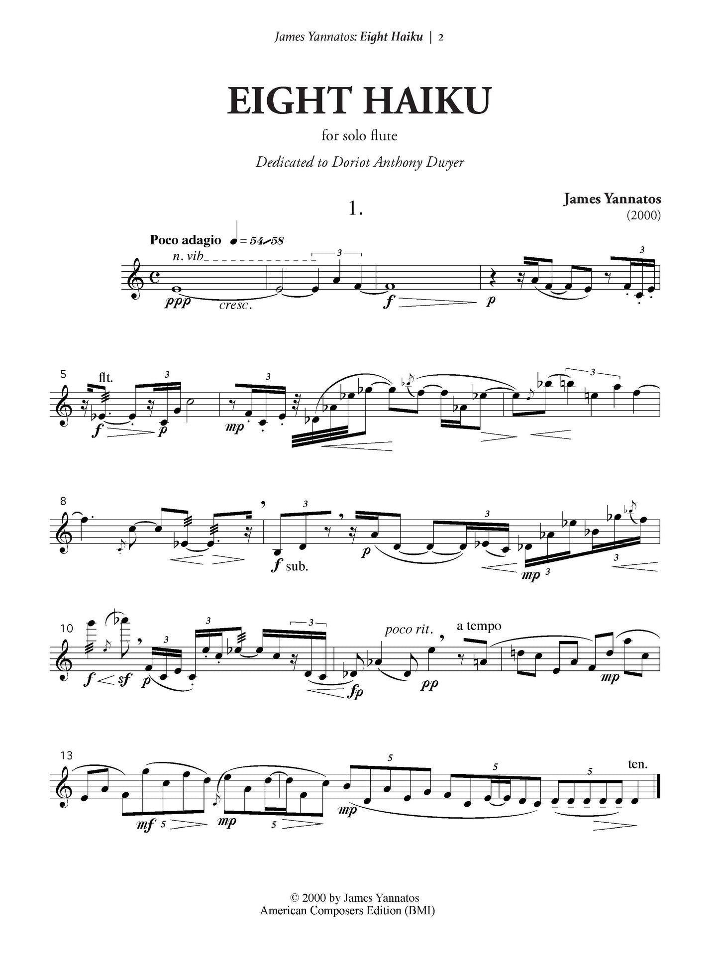 EIGHT HAIKU FOR SOLO FLUTE