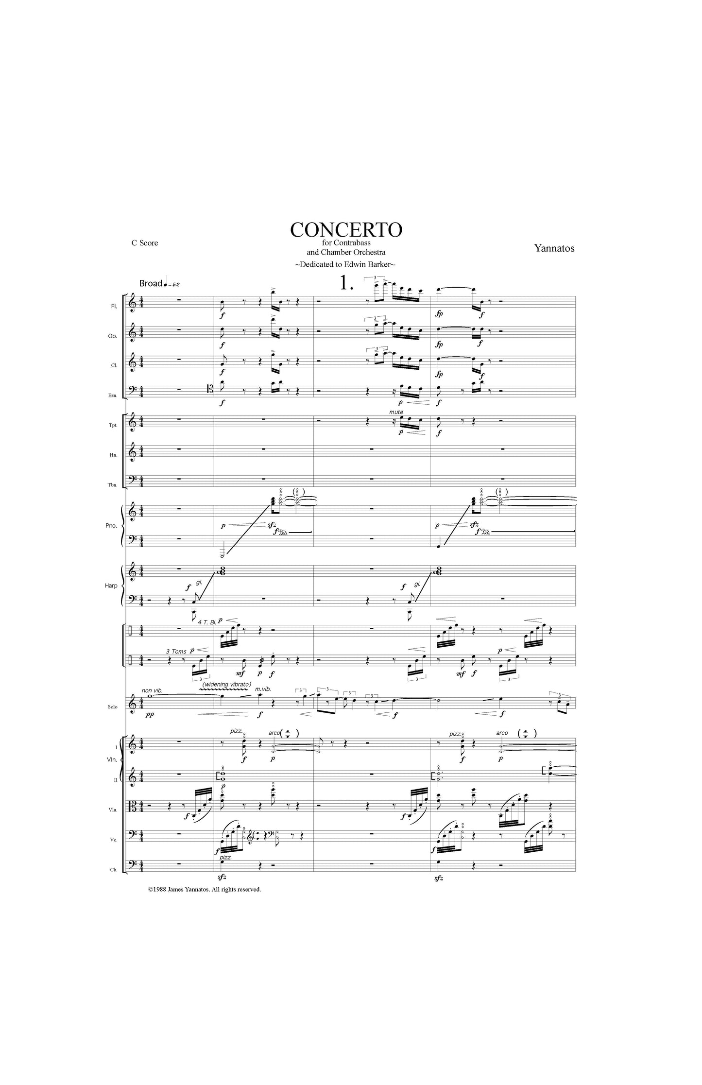 CONCERTO FOR CONTRABASS AND CHAMBER ORCHESTRA