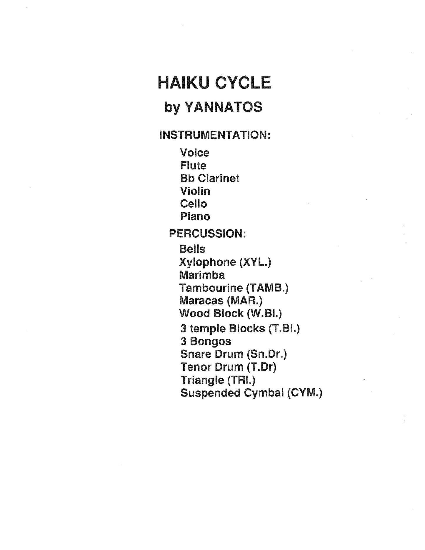 HAIKU CYCLE