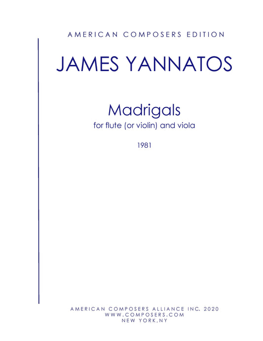 MADRIGALS FOR FLUTE OR VIOLIN AND VIOLA