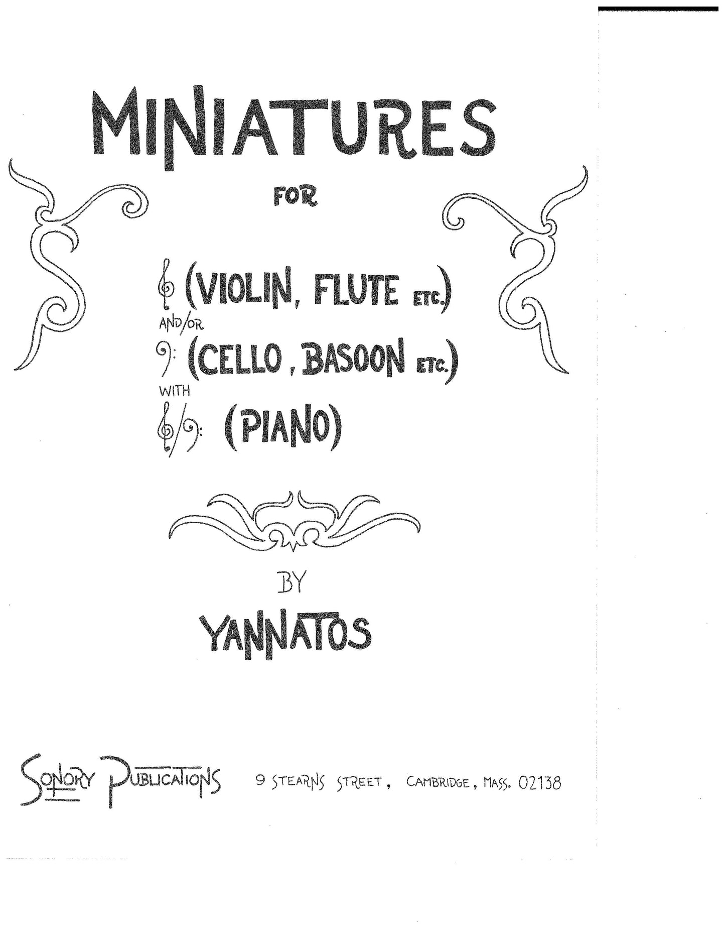 MINIATURES FOR VIOLIN, CELLO, AND PIANO