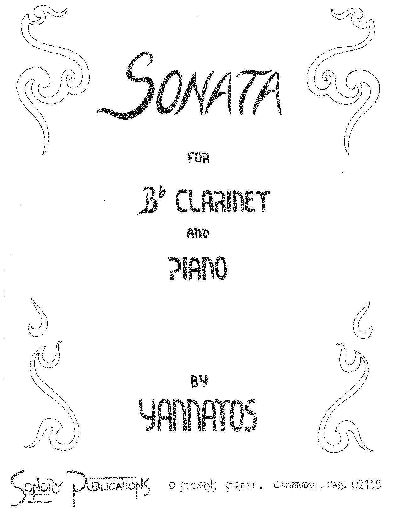 SONATA FOR CLARINET AND PIANO