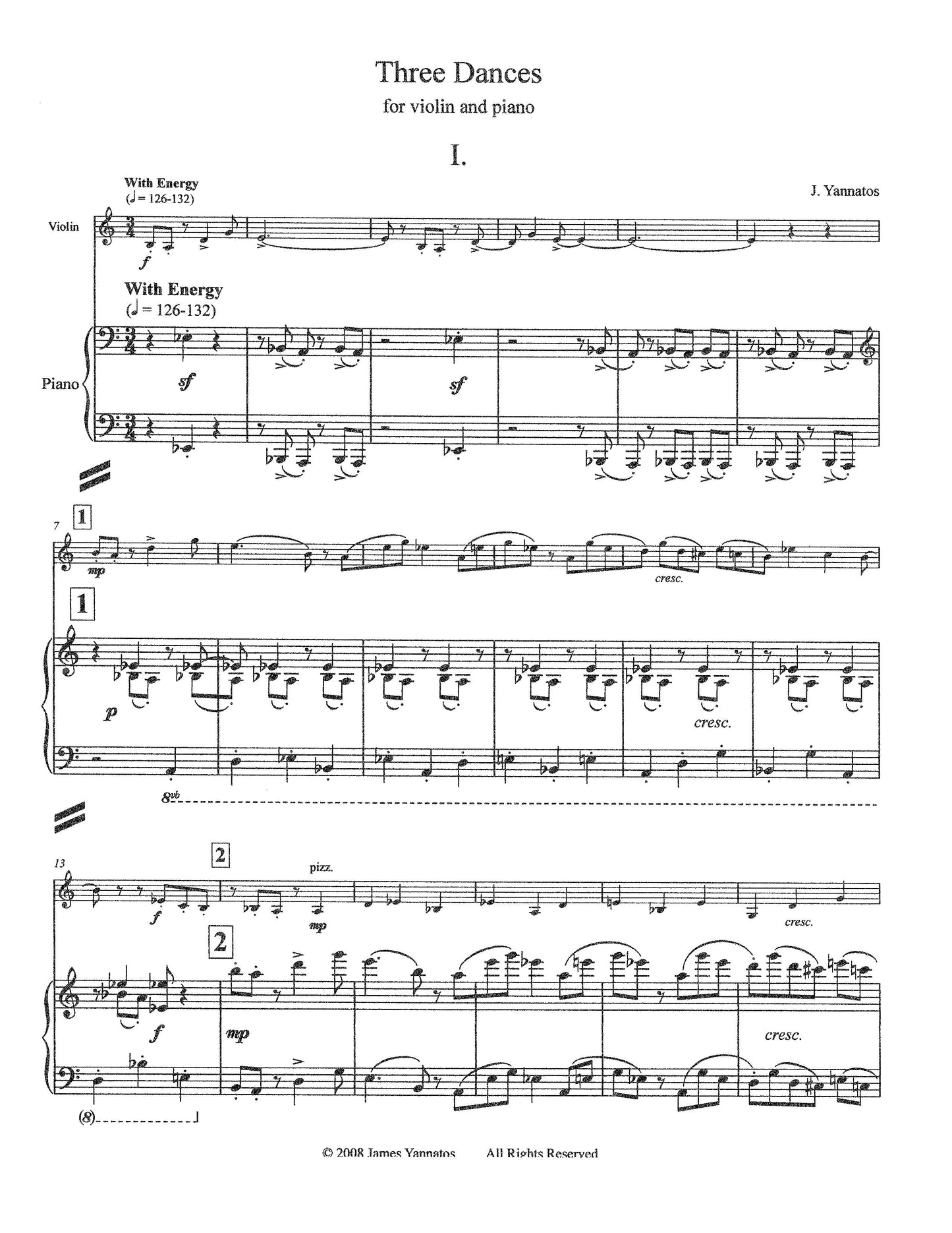 THREE DANCES FOR VIOLIN AND PIANO