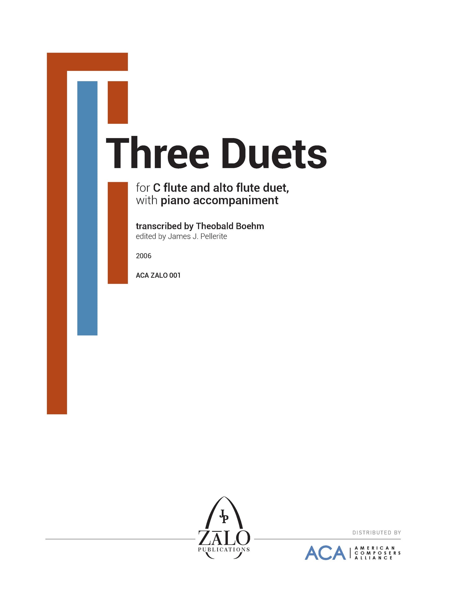 Three Duets for C Flute, Alto Flute, and piano