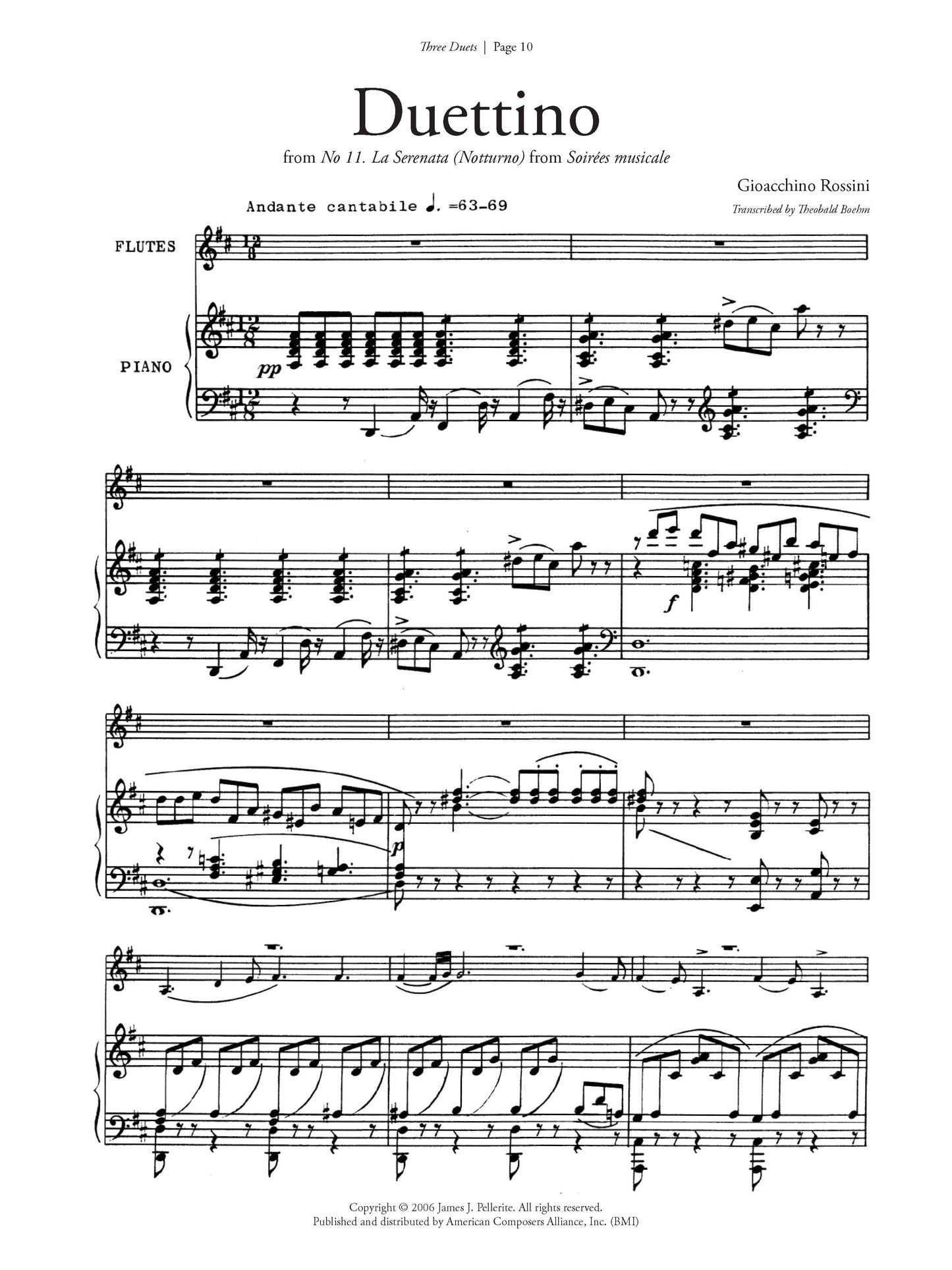 Three Duets for C Flute, Alto Flute, and piano