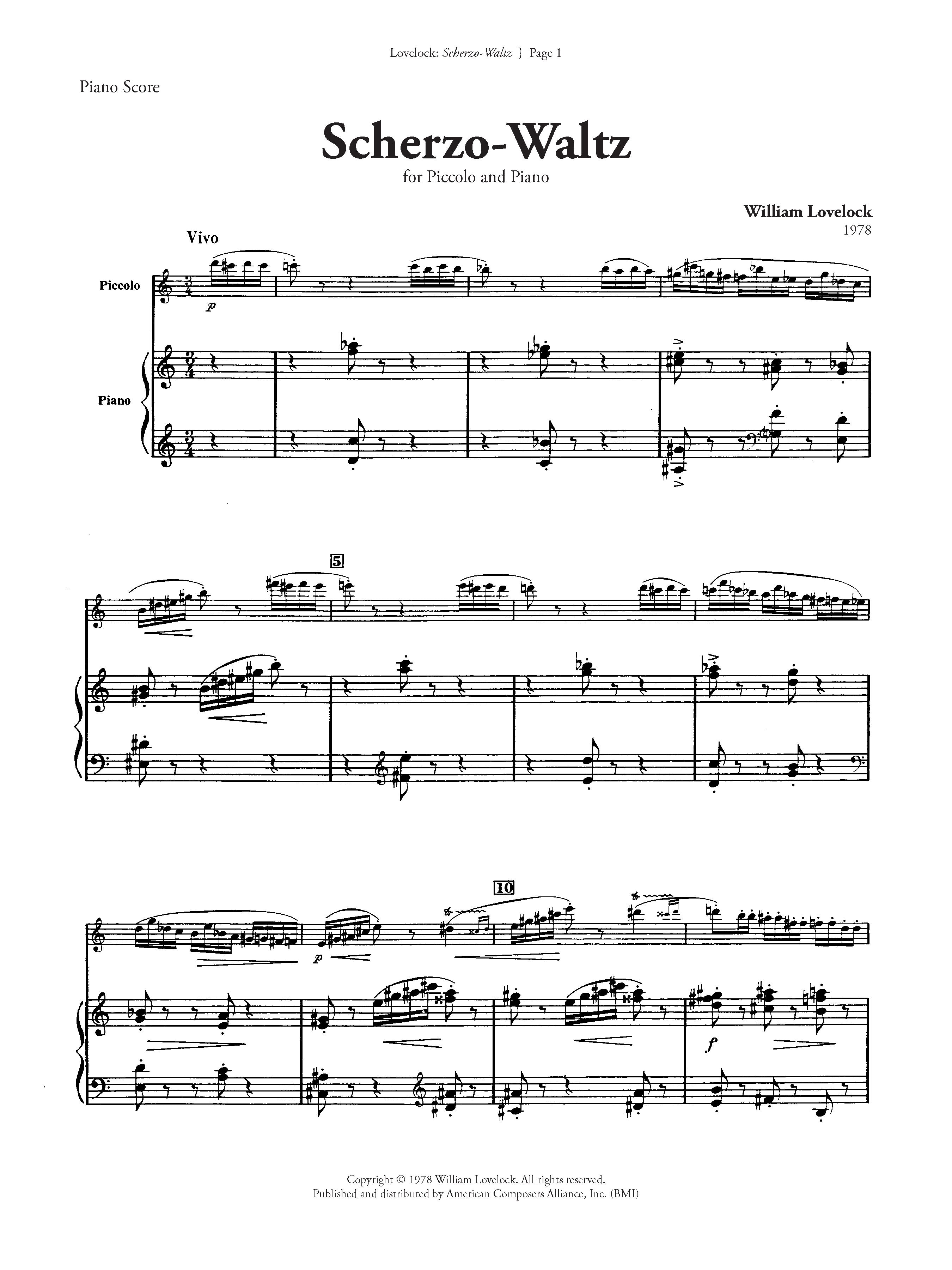 Scherzo-Waltz – American Composers Alliance