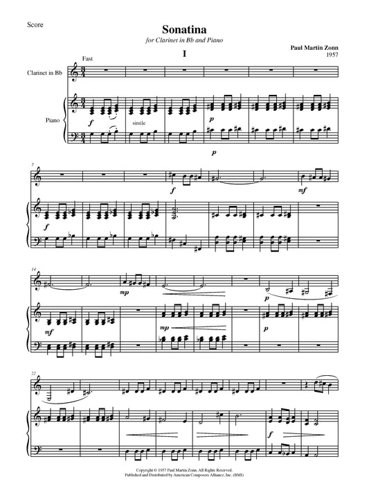 Sonatina for Clarinet and Piano