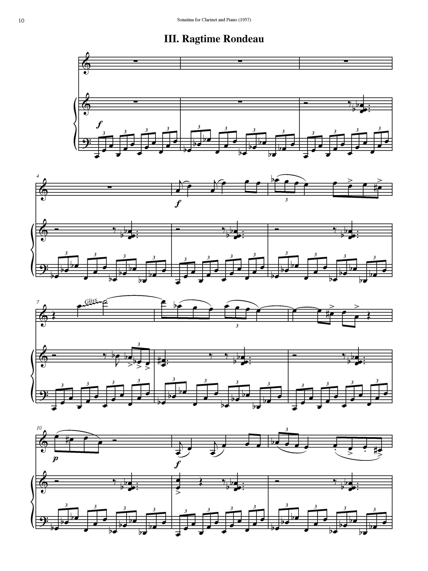 Sonatina for Clarinet and Piano