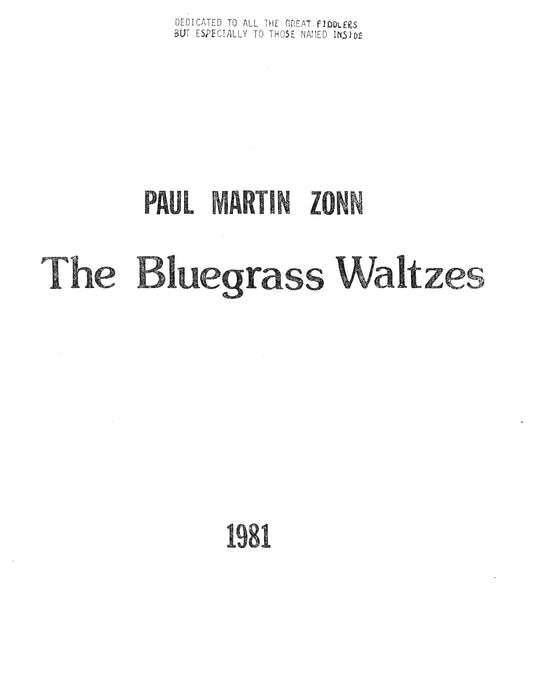 BLUEGRASS WALTZES