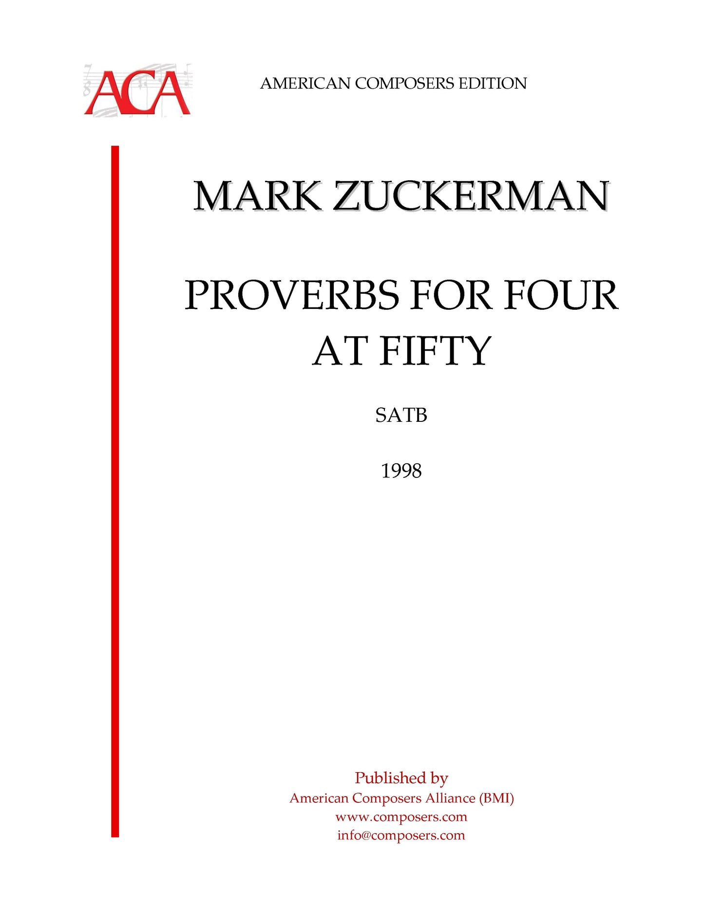 PROVERBS FOR FOUR AT FIFTY