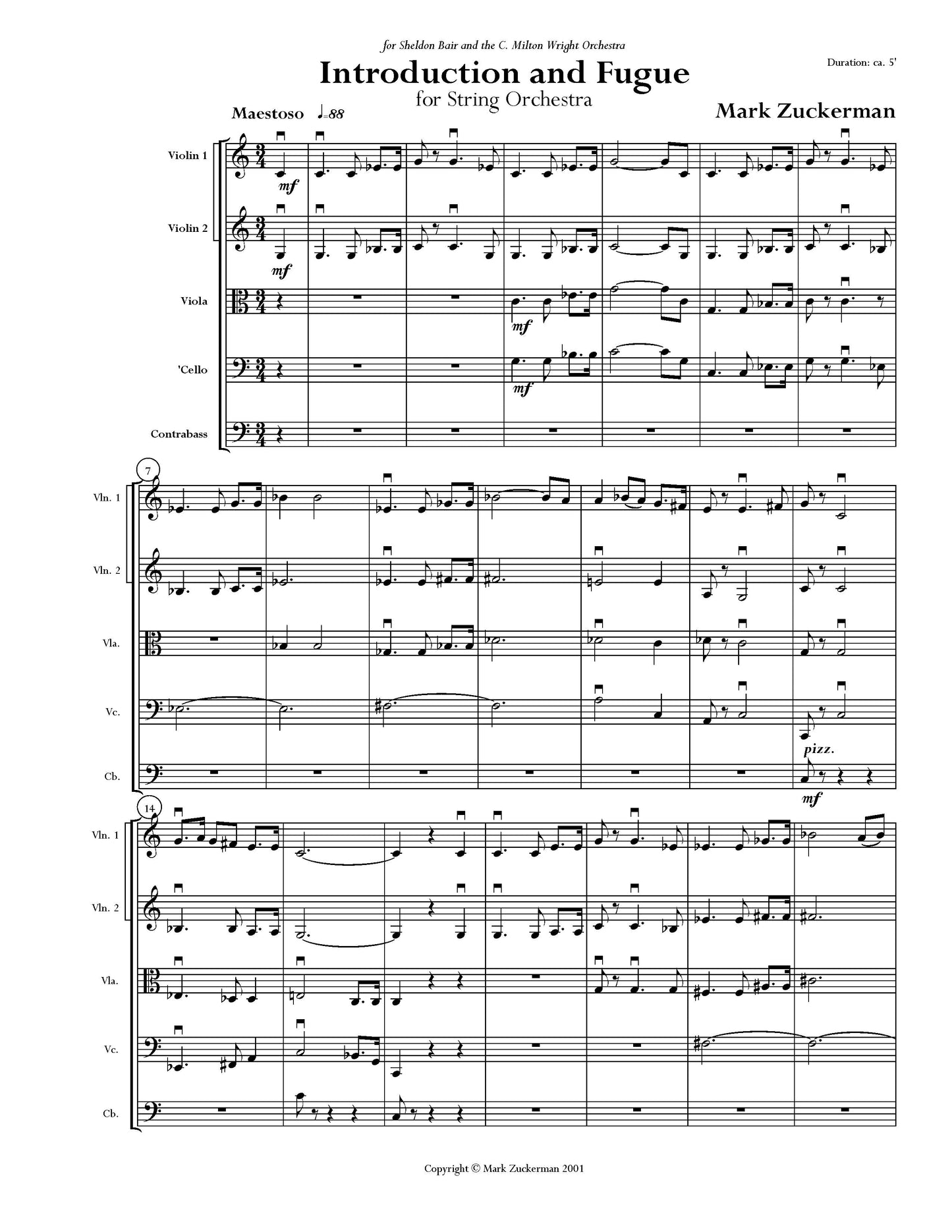 INTRODUCTION AND FUGUE for string orchestra