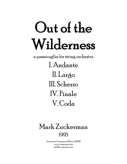 OUT OF THE WILDERNESS