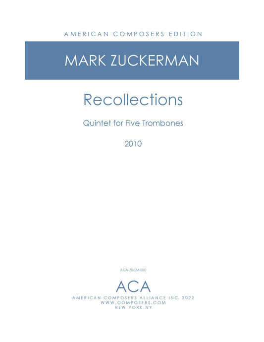 RECOLLECTIONS - 5 Trombones