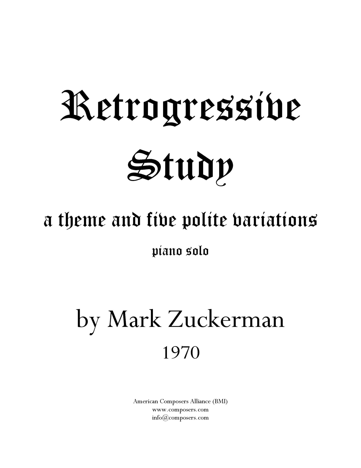 RETROGRESSIVE STUDY