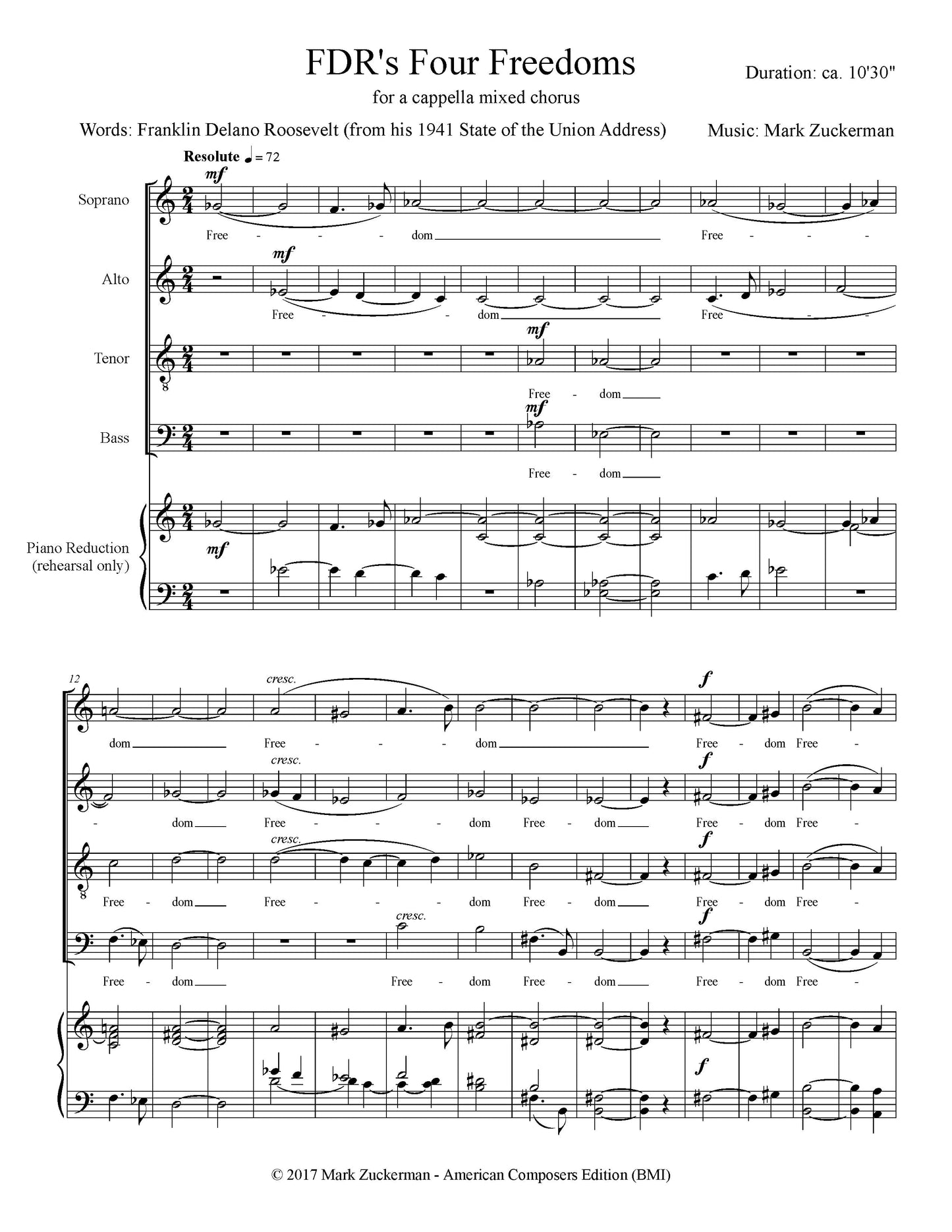 Four Freedoms (SATB)