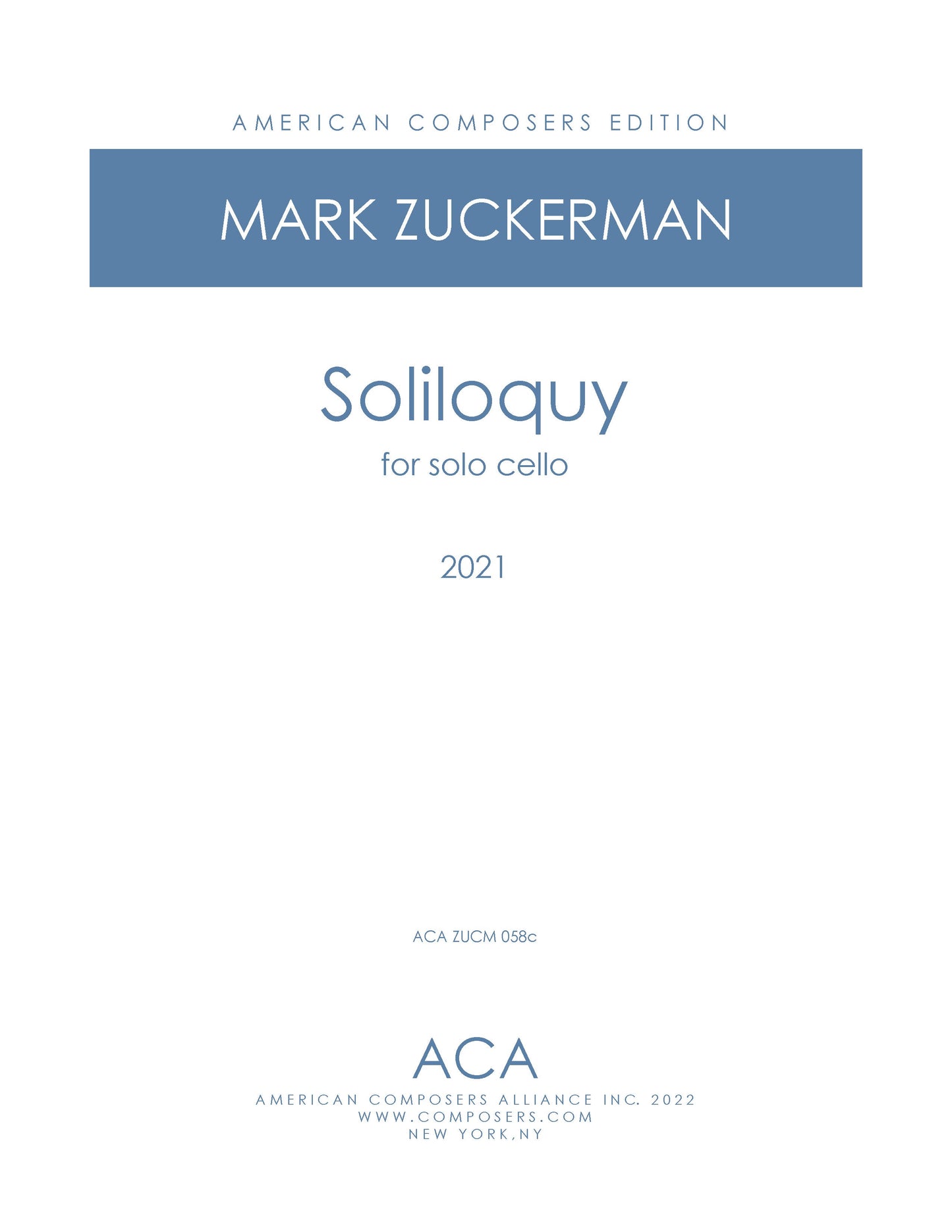 Soliloquy (for Cello)