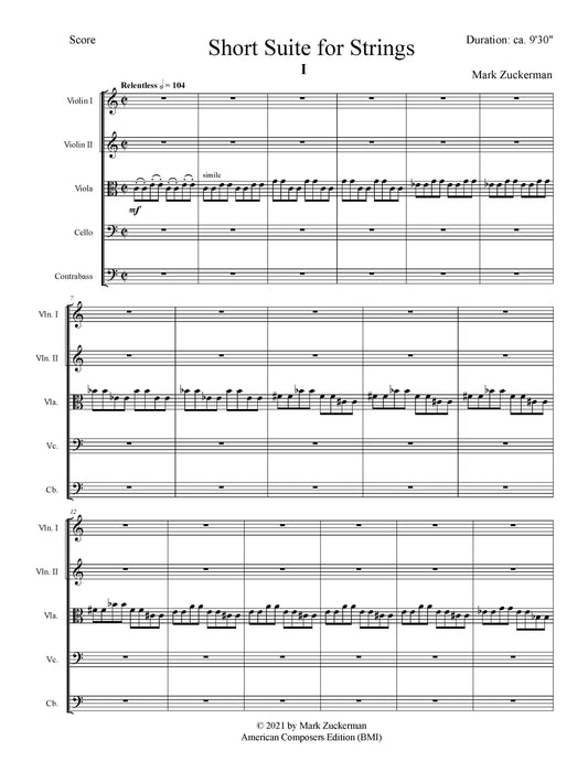 Short Suite for Strings