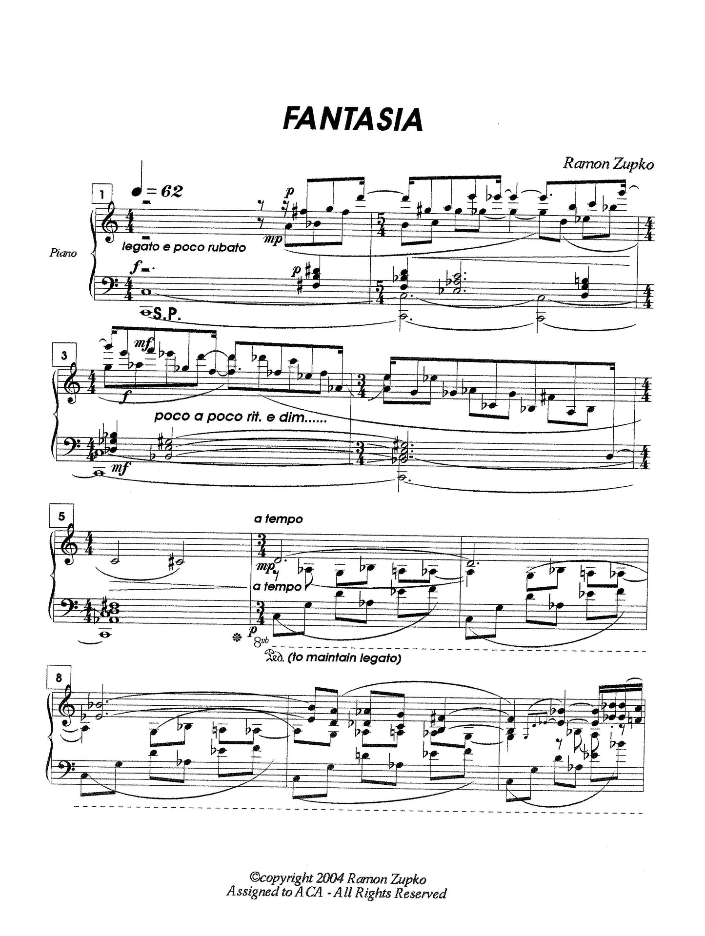 FANTASIA FOR PIANO