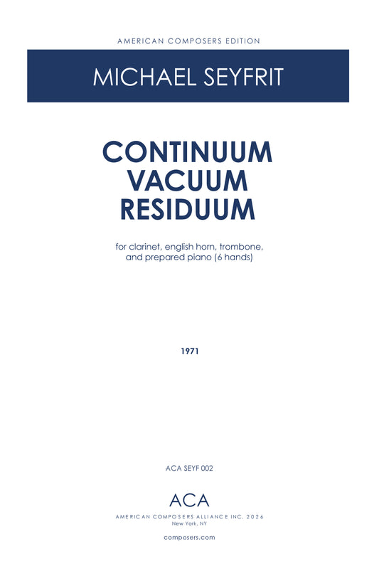 CONTINUUM,VACUUM,RESIDUUM