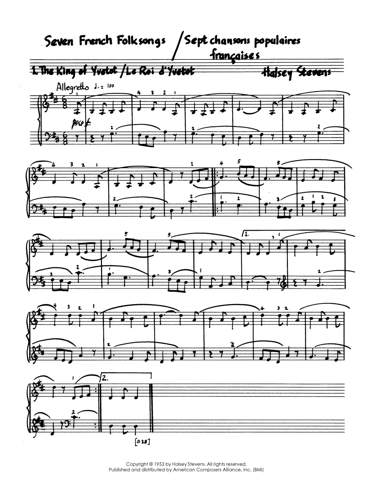 Seven French Folksongs