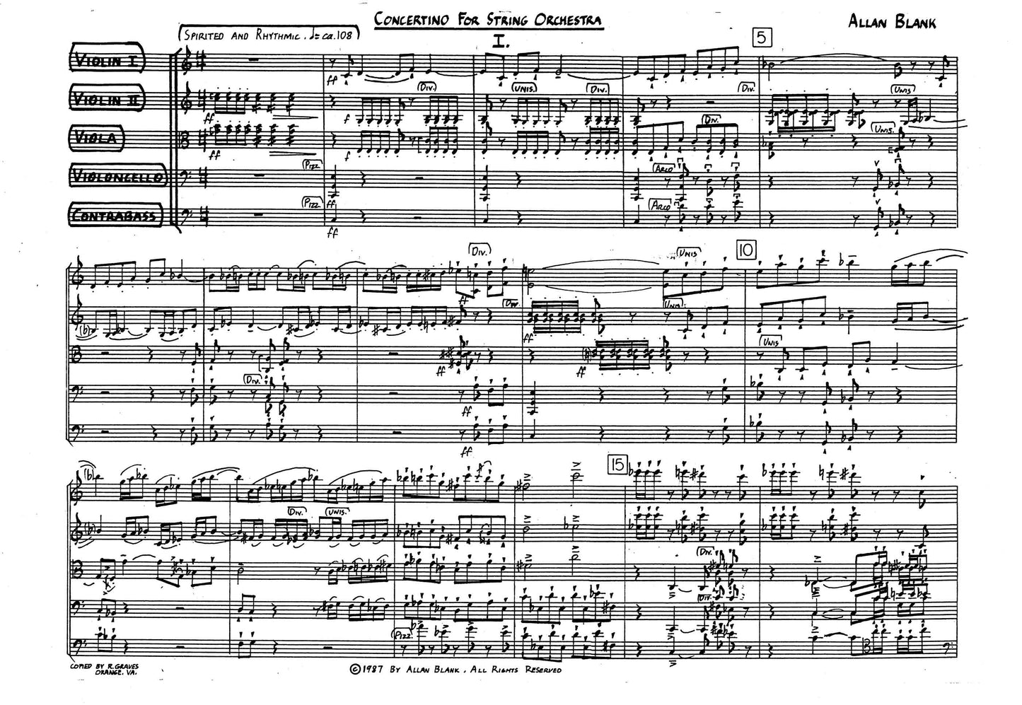 CONCERTINO FOR STRING ORCHESTRA