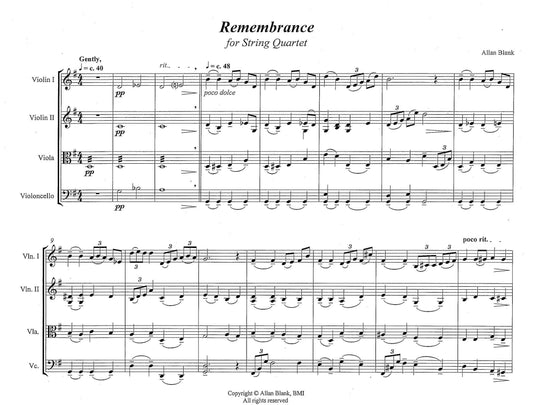 REMEMBRANCE for String Quartet