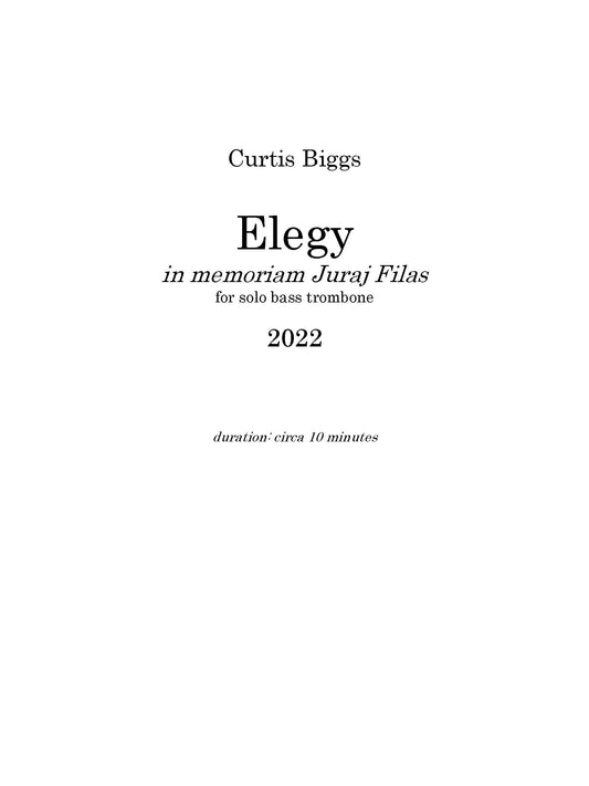 Elegy in Memoriam Juraj Filas