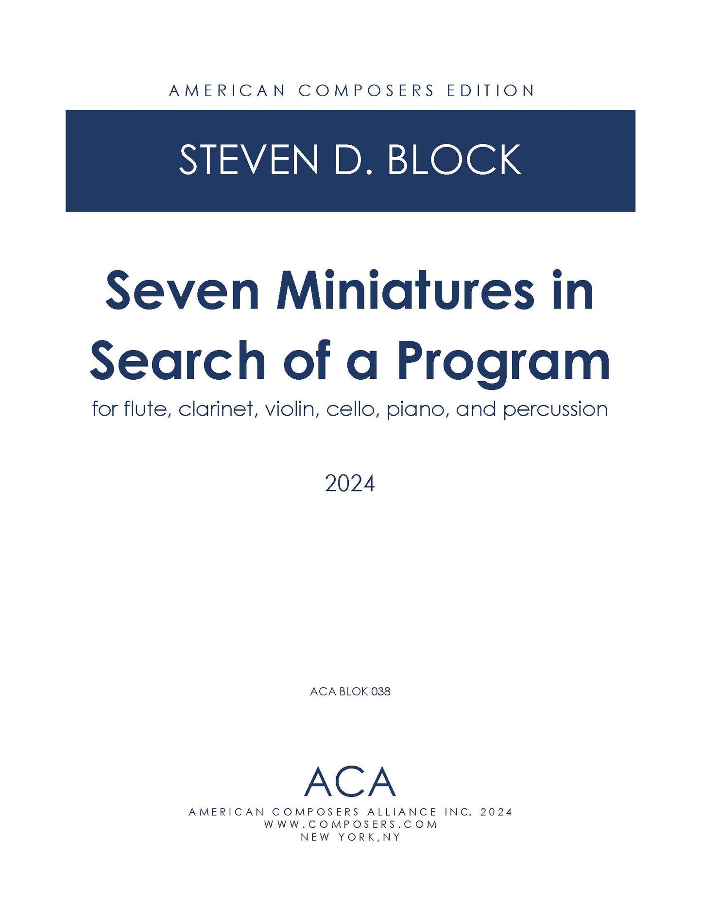 Seven Miniatures in Search of a Program