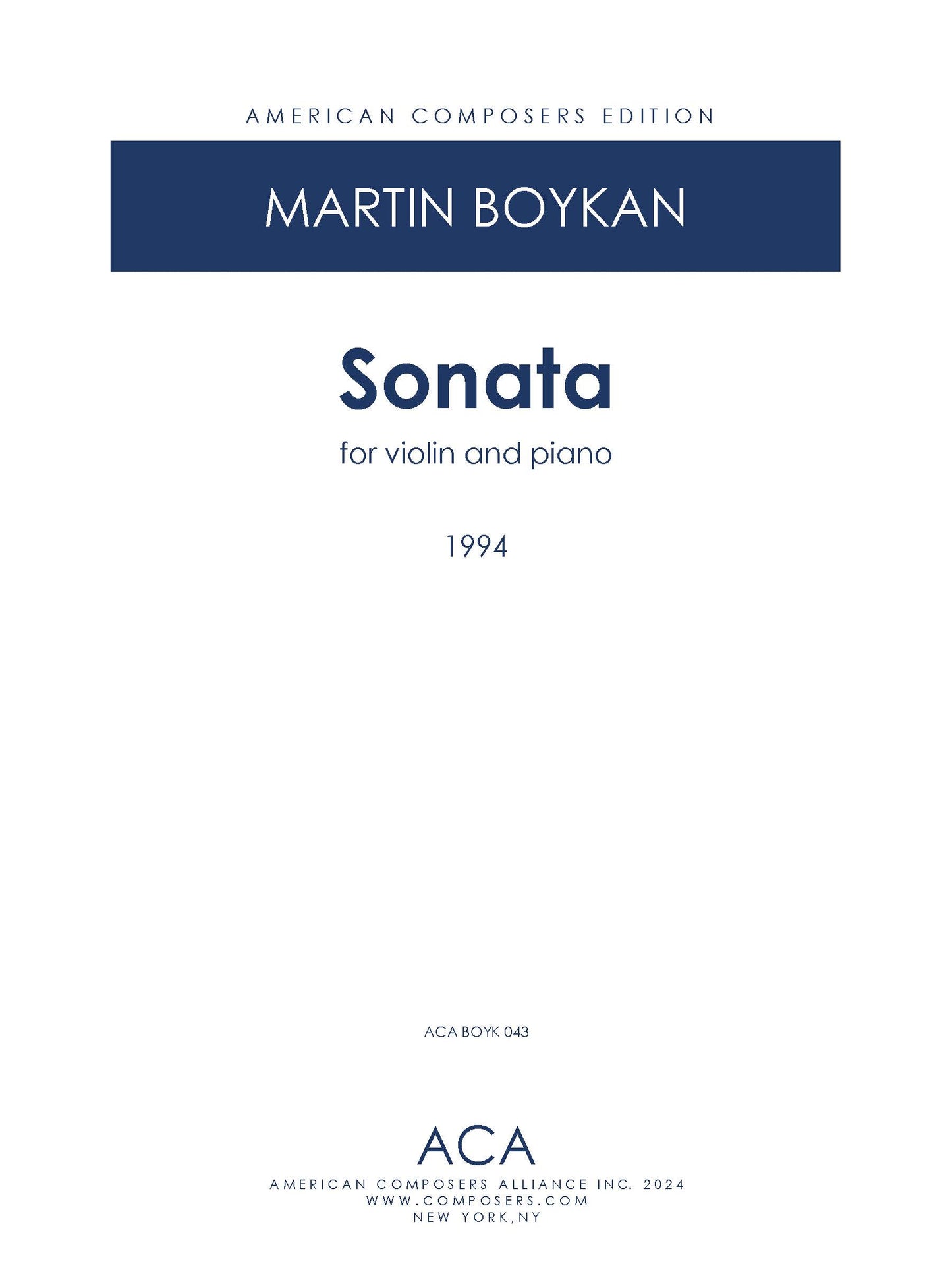 Sonata for Violin and Piano