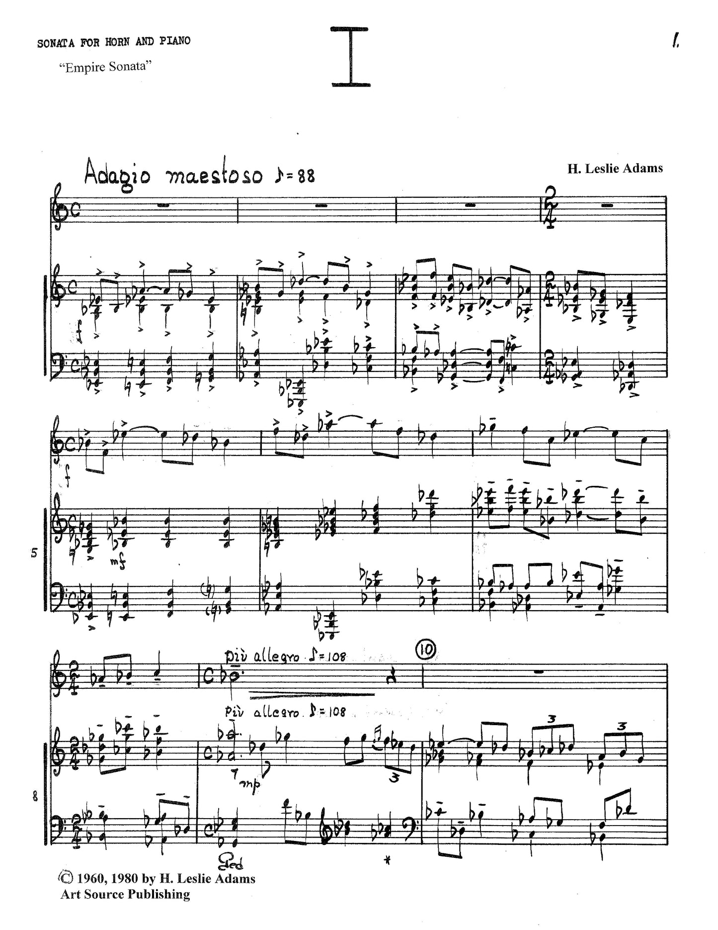 SONATA for Horn and Piano: EMPIRE (Manuscript)