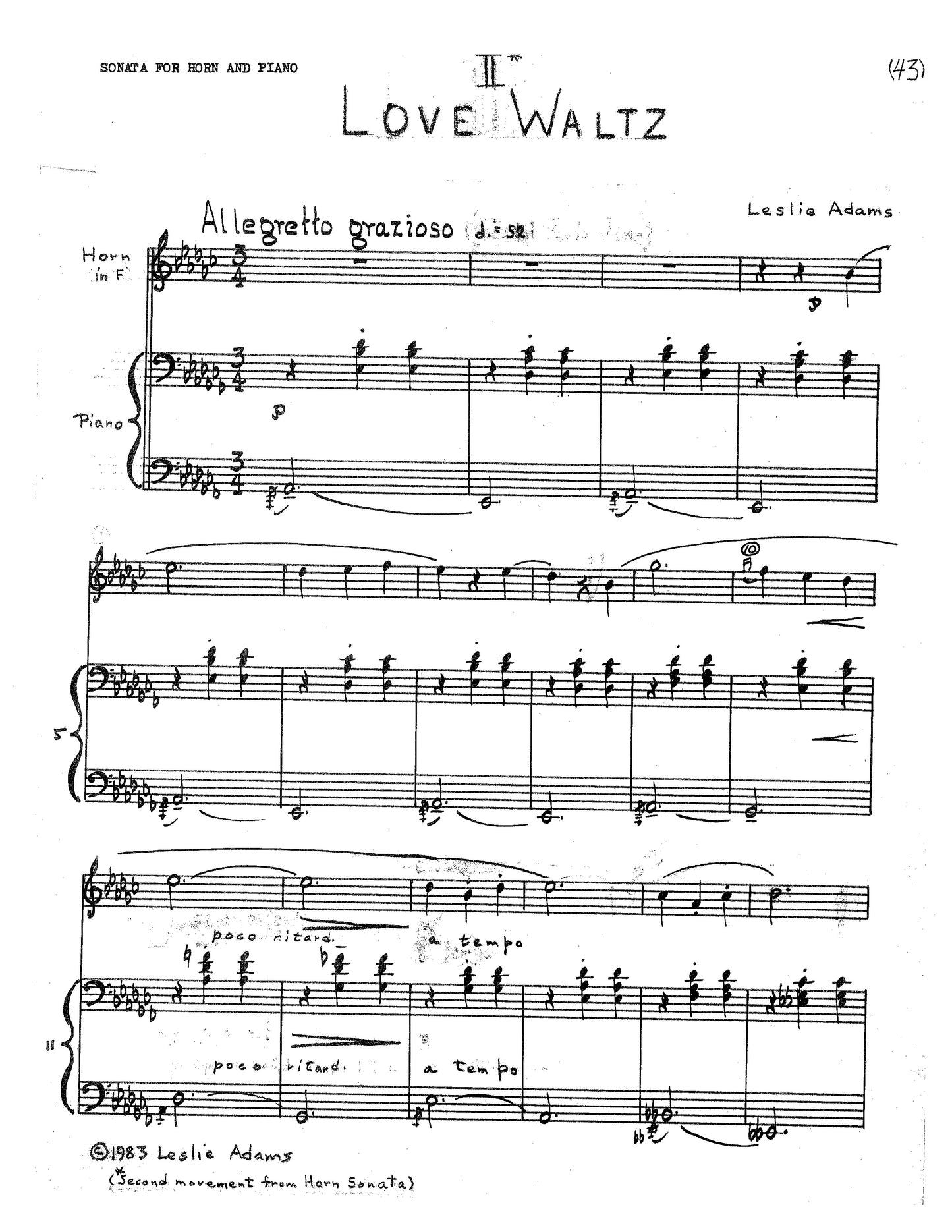 SONATA for Horn and Piano: EMPIRE (Manuscript)