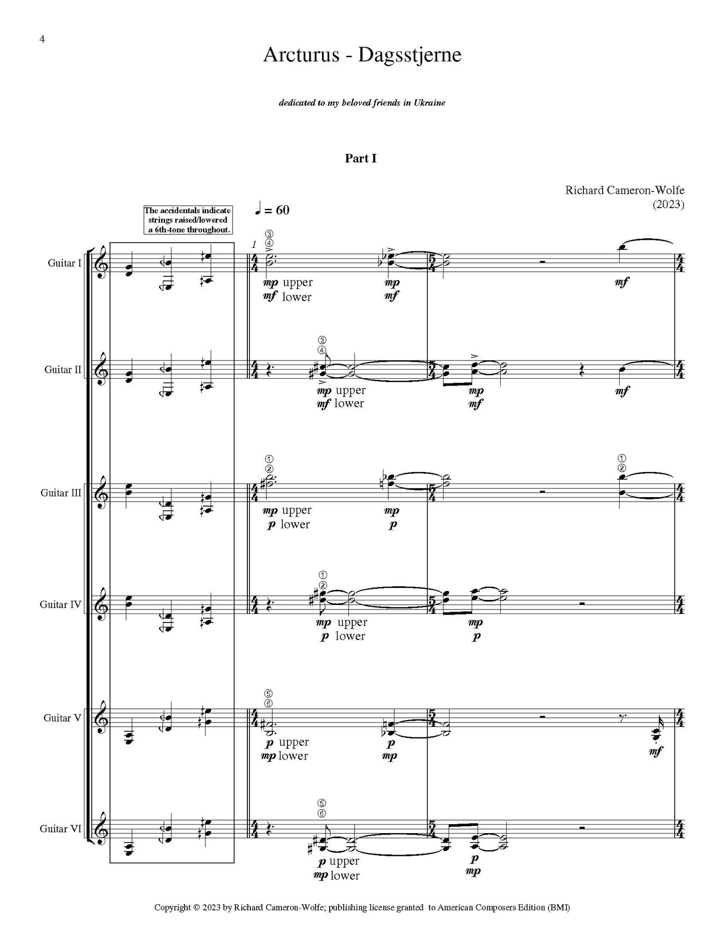 Arcturus: Dagsstjerne - Transformations for Guitar Sextet